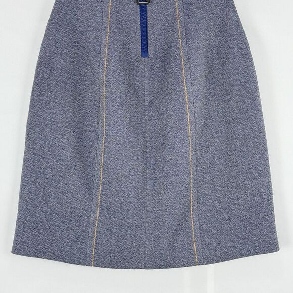 Marni Made in Italy Blue A-Line Skirt Size 36, USA 0 Contrast Stitch Zip Back - Picture 12 of 16